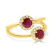 1.09ct Ruby Ring With 0.19tct Diamonds Set In 14K Yellow Gold