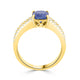 1.56Ct Sapphire Ring With 0.58Tct Diamonds Set In 14K Yellow Gold