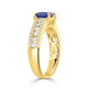 1.56Ct Sapphire Ring With 0.58Tct Diamonds Set In 14K Yellow Gold