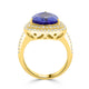 3.77 Tanzanite Rings with 0.76tct Diamond set in 14K Yellow Gold