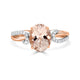 2.43 Morganite Rings with 0.14tct Diamond set in 14K Two Tone Gold