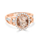 2.4ct Morganite Rings with 0.36tct Diamond set in 14K Two Tone Gold