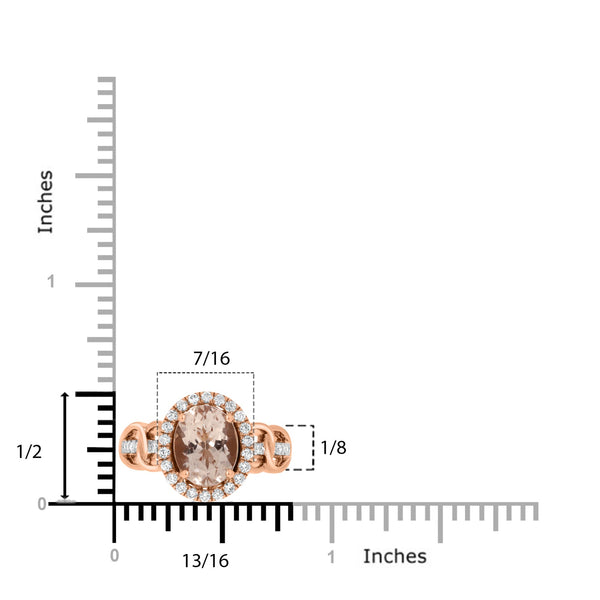 2.4ct Morganite Rings with 0.36tct Diamond set in 14K Two Tone Gold