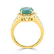 3.08 Emerald Rings with 0.46tct Diamond set in 14K Yellow Gold