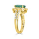 3.08 Emerald Rings with 0.46tct Diamond set in 14K Yellow Gold