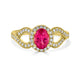 1.22ct Spinel ring with 0.27tct diamonds set in 14K yellow gold