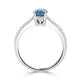 2.29ct Blue Zircon Rings with 0.22tct diamonds set in 14kt white gold