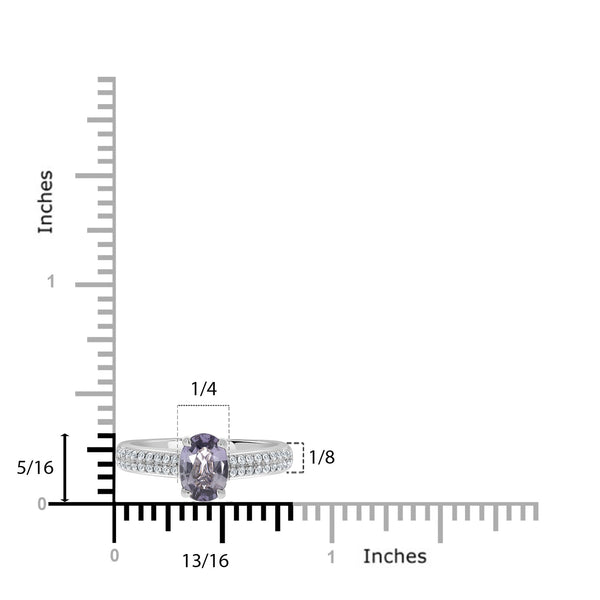 1.19ct Sapphire Rings with 0.21tct diamonds set in 14KT white gold