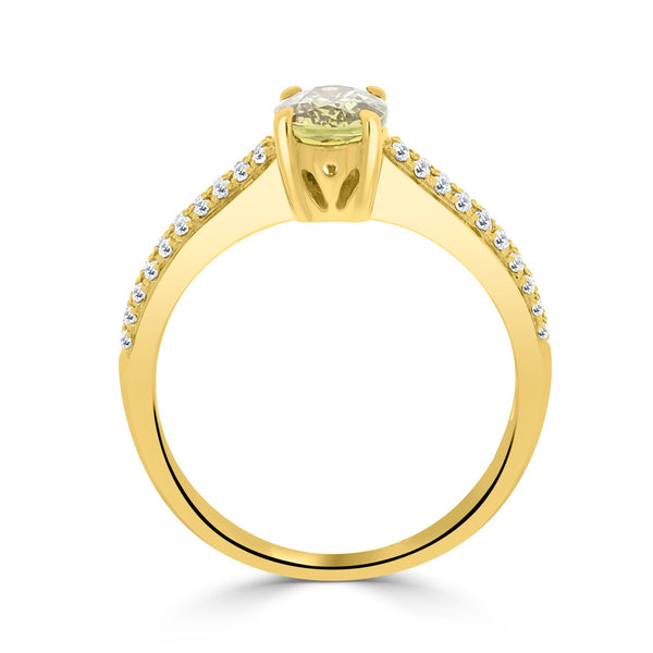 1.28ct Sapphire Rings with 0.21tct diamonds set in 14KT yellow gold