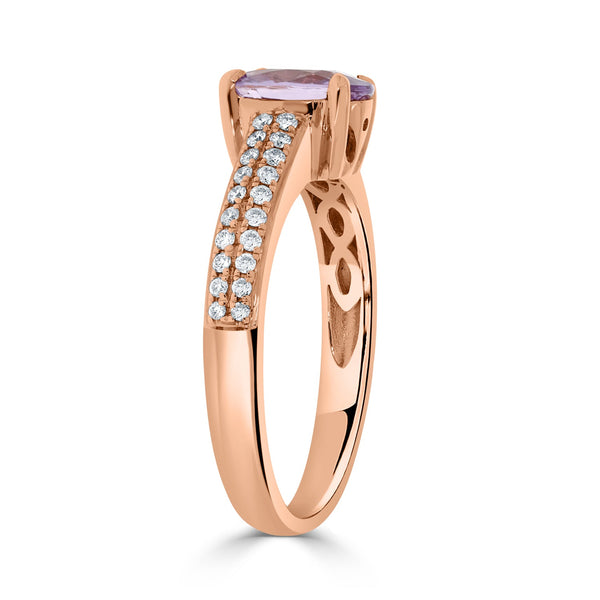 1.39ct Sapphire Rings with 0.29tct diamonds set in 14KT rose gold