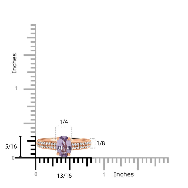 1.39ct Sapphire Rings with 0.29tct diamonds set in 14KT rose gold