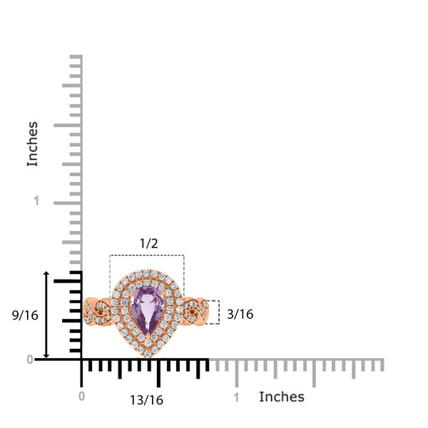 0.91ct Sapphire Rings with 0.48tct diamonds set in 14KT rose gold