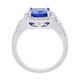 3.02ct Blue Tanzanite Ring with 0.55tct Diamonds set in 14K White Gold