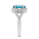 4.99ct Blue Zircon Ring With 0.47tct Diamonds Set In 14kt White Gold