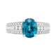 4.37ct Blue Zircon Ring With 0.34tct Diamonds Set In 14kt White Gold