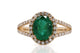 1.58ct Emerald ring with 0.51tct diamonds set in 14K yellow gold