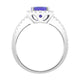 2.09ct Tanzanite Ring With 0.52tct Diamonds Set In 14kt White Gold