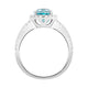 3.83ct Blue Zircon Ring With 0.52tct Diamonds Set In 14kt White Gold