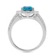 4.08ct Blue Zircon Ring With 0.47tct Diamonds Set In 14kt White Gold