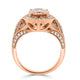 2.38ct Morganite ring with 0.67tct diamonds set in 14kt rose gold