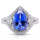 3.02ct Tanzanite ring with 0.62tct diamonds set in 14K white gold