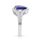 3.02ct Tanzanite ring with 0.62tct diamonds set in 14K white gold