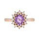 1.39ct Sapphire Ring With 0.33tct Diamonds Set In 14kt Rose Gold