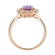 1.39ct Sapphire Ring With 0.33tct Diamonds Set In 14kt Rose Gold