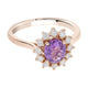 1.39ct Sapphire Ring With 0.33tct Diamonds Set In 14kt Rose Gold