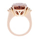 16.21ct Pink Zircon ring with 0.23tct diamonds set in 14kt rose gold