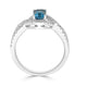 0.80ct Aquamarine ring with 0.40tct diamonds set in 14K white gold