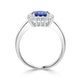 1.31ct Sapphire Ring with 0.27tct Diamonds set in 14K White Gold