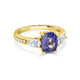 2.08ct Sapphire Rings with 0.71tct diamonds set in 14KT yellow gold