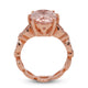 5.4ct Morganite ring wtih 0.27tct Diamond accents set in 14K rose gold