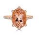 5.34ct Morganite ring with 0.24tct diamonds set in 14K rose gold