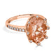 5.34ct Morganite ring with 0.24tct diamonds set in 14K rose gold