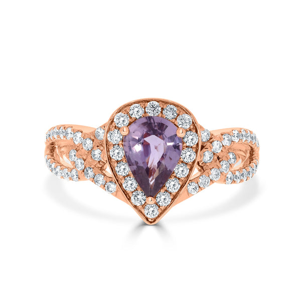 0.96ct Sapphire Rings with 0.53tct diamonds set in 18KT rose gold