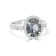 2.51ct Green Tanzanite Rings with 0.33tct Diamond set in 14K White Gold