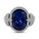 8.89Ct Oval Tanzanite Ring With 0.47Tct Diamonds In 14K White Gold