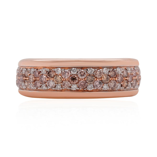 1.11tct Pink Diamond ring with 0.26tct diamonds set in 14K rose gold