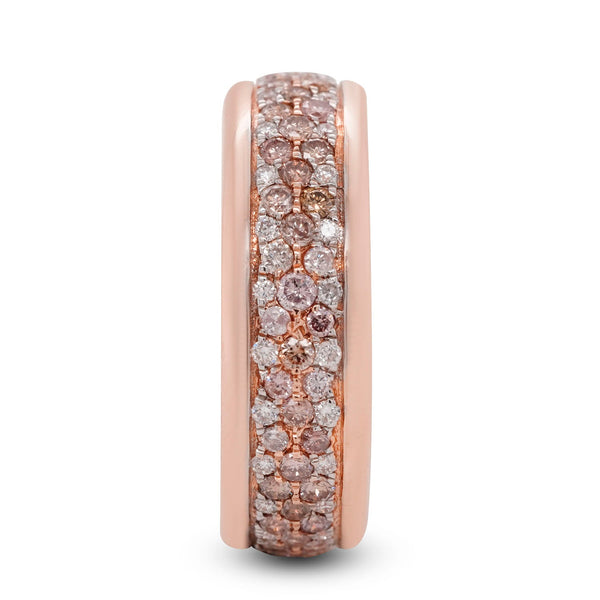 1.11tct Pink Diamond ring with 0.26tct diamonds set in 14K rose gold