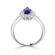 1.13ct Sapphire Ring with 0.25tct Diamond s set in 14K White Gold