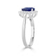 1.13ct Sapphire Ring with 0.25tct Diamond s set in 14K White Gold