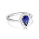 1.13ct Sapphire Ring with 0.25tct Diamond s set in 14K White Gold