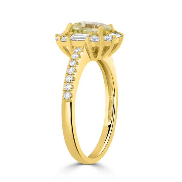 1.49ct Sapphire Rings with 0.55tct diamonds set in 14KT yellow gold