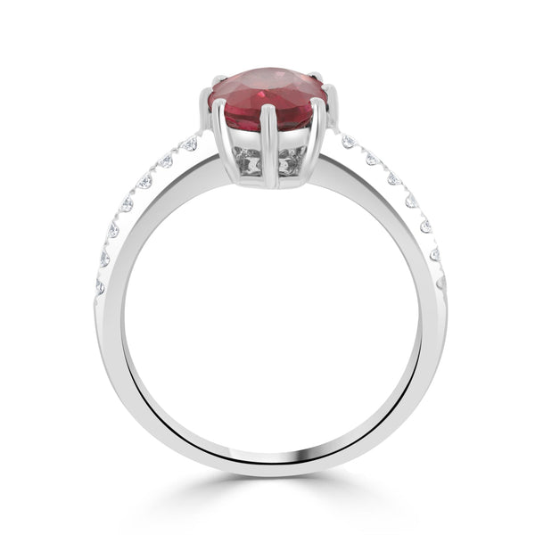 2.05 Tourmaline Rings with 0.19tct Diamond set in 14K White Gold