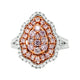 Rare 0.73Tct Pink Diamond Ring Compliemented By 0.47Tct Accents In 18K Two Tone Gold