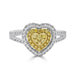 0.66tct Yellow diamond ring set in 14K white gold