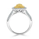 0.21tct Yellow Diamond ring with 0.50tct diamonds set in 18kt two tone gold