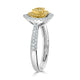 0.21tct Yellow Diamond ring with 0.50tct diamonds set in 18kt two tone gold